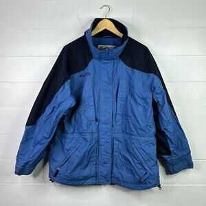 COLUMBIA Double Wammy Blue Nylon Outer Shell Jacket Winter Coat‎ Size Large